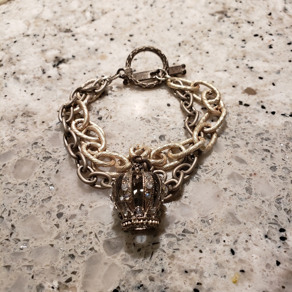 2/$29. Bracelet.  2 tone silver tone Old World style bracelet.